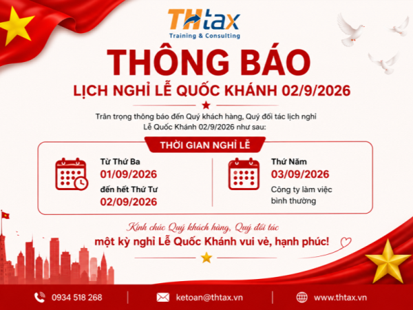 THÔNG BÁO LỊCH NGHỈ LỄ QUỐC KHÁNH 02/09/2026